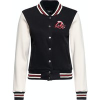 Queen Kerosin Damen College Sweatjacke Rebel at Heart schwarz Queen Kerosin Damen College Sweatjacke Rebel at Heart schwarz