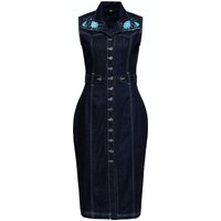 Queen Kerosin Damen Denim Bleistiftkleid Denim