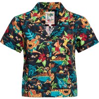 Queen Kerosin Damen Kurzarm Bluse schwarz