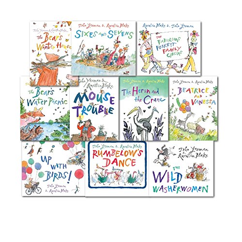 Quentin Blake Collection 10 Children Gift Set Pack (The Bear's Water Picnic Rumberlow's Dance, The Fabulous Foskett Family Circus, The Wild Washerwomen, The Heron and the Crane, The Bear's Winter