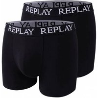 REPLAY Basic Cuff Logo Herren Boxershorts 2er-Pack I101005-N011