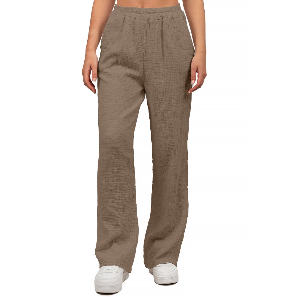 Reichstadt Oversized Hose Damen Musselin 25RSW082 Taupe One Size