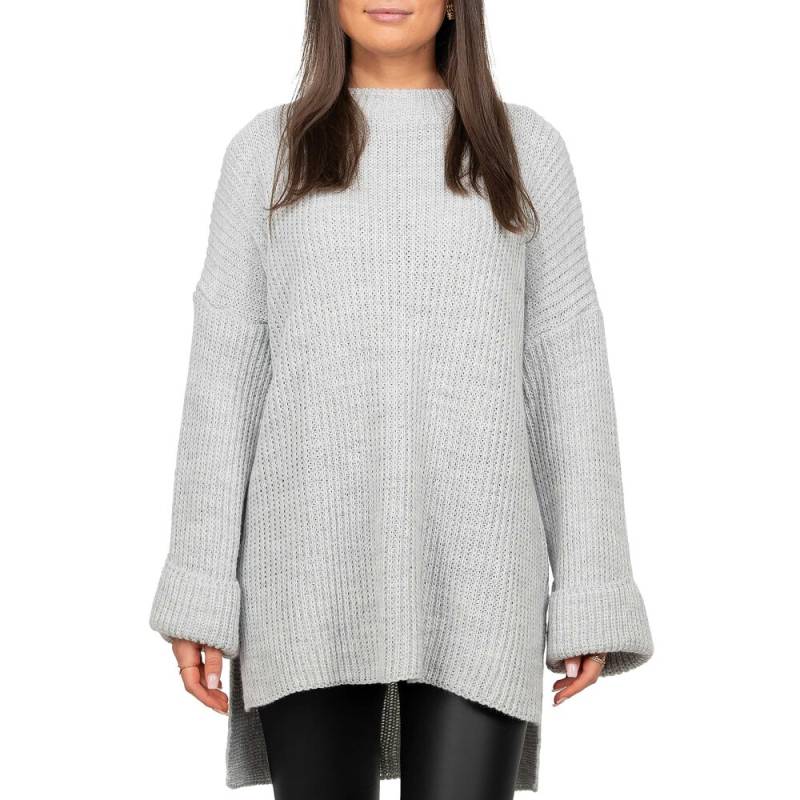 Reichstadt Damen Oversized Strickpullover 25RSW067 Light grey One Size