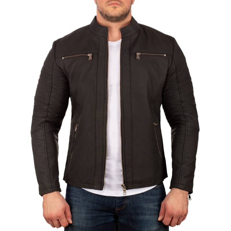 Reichstadt Slim Fit Echtlederjacke Herren Silver Zipper 20RS20LUX Grey XS Reichstadt Slim Fit Echtlederjacke Herren Silver Zipper 20RS20LUX Grey XS