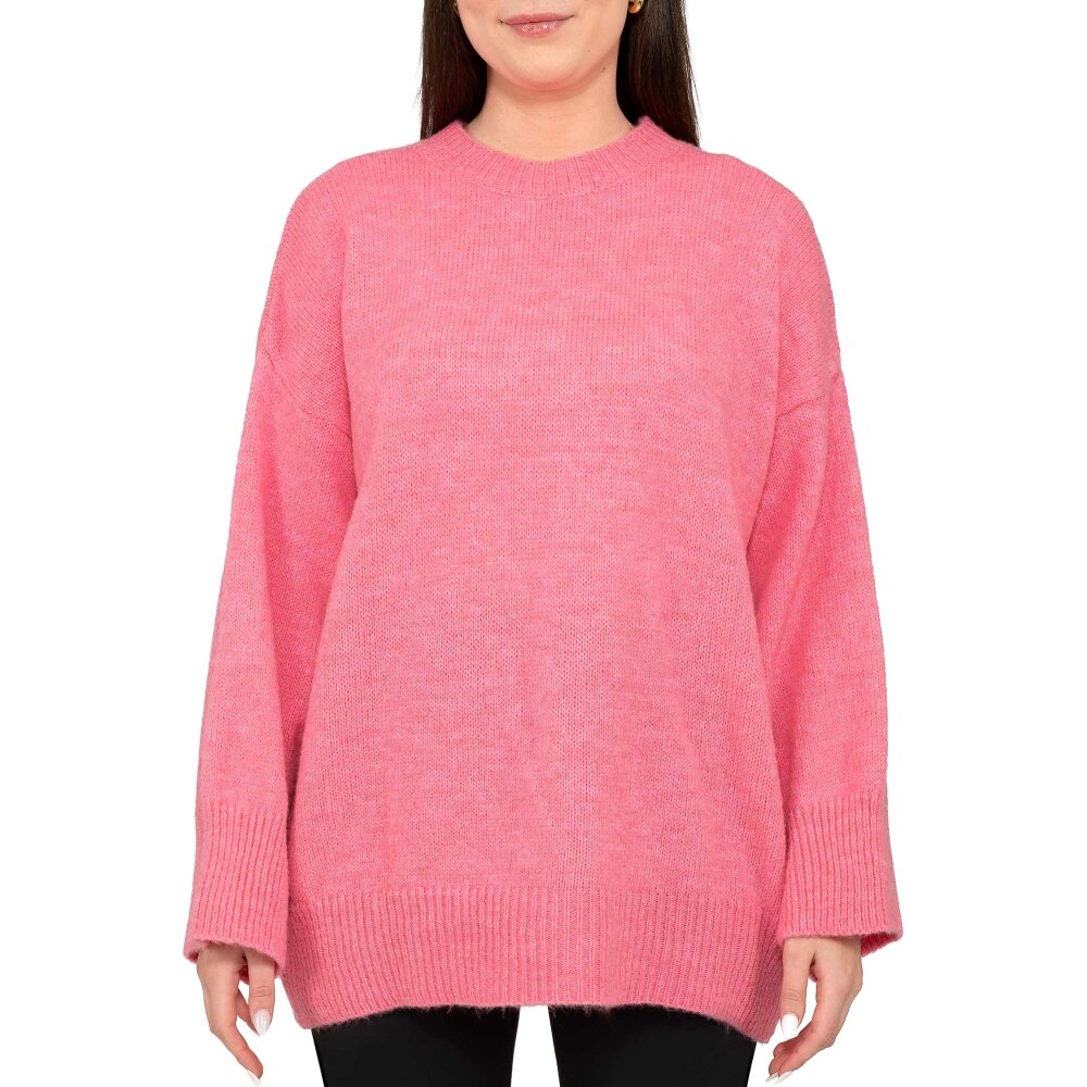 Reichstadt Oversized Strickpullover Rippabschlüsse 25RSW087 Baby Rosa One Size