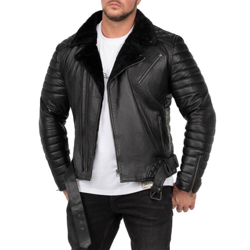 Reichstadt Slim Fit Echtlederjacke Herren Black Zipper RS008LUX Black XS Reichstadt Slim Fit Echtlederjacke Herren Black Zipper RS008LUX Black XS