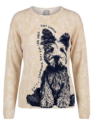 Rundhals-Pullover Rabe beige