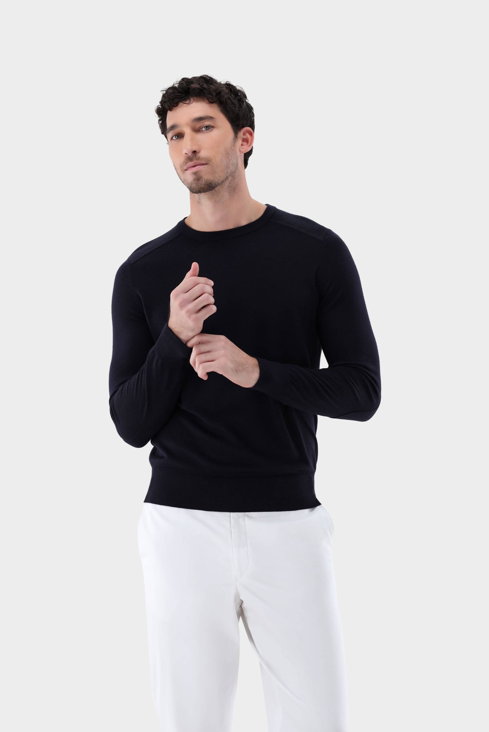 Rundhals Pullover aus ultrafeiner Merinowolle von van Laack