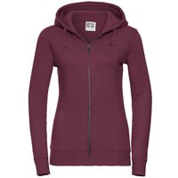 Russell - "Authentic" Kapuzenpullover Durchgehender Reißverschluss für Damen (Burgunderrot)