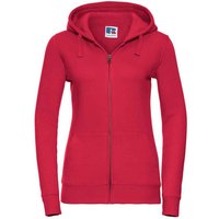 Russell - "Authentic" Kapuzenpullover Durchgehender Reißverschluss für Damen (Rot)