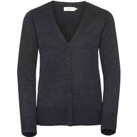 Russell Collection Damen/Damen Strickjacke mit V-Ausschnitt (Charcoal Marl)