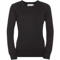 Russell Collection Damen/Damen V-Ausschnitt gestrickt Pullover Sweatshirt (Charcoal Marl)