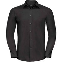 Russell Collection - Formelles Hemd Pflegeleicht für Herren Langärmlig (Schwarz)