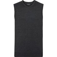 Russell Collection Herren V-Ausschnitt ärmellos gestrickt Pullover Top / Pullover (Charcoal Marl)