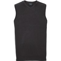 Russell Collection Herren V-Ausschnitt ärmelloses gestricktes Pullover Top / Pullover (Schwarz)