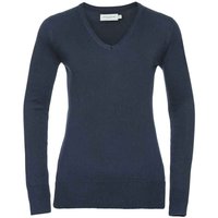 Russell Collection - Sweatshirt V-Ausschnitt für Damen (Dunkelblau)