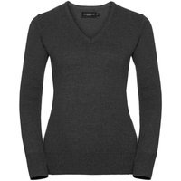 Russell Collection - Sweatshirt V-Ausschnitt für Damen (Holzkohle)