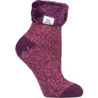 Rutschfeste, niedrig geschnittene Thermo-Slipper-Bettsocken für Damen mit Griffen