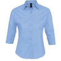 SOLS Damen Effect Bluse / Arbeitsbluse, 3/4-Ärmel (Himmelblau)