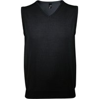 SOLS Unisex Herren ärmellose V-Ausschnitt Pullover Weste (Schwarz)