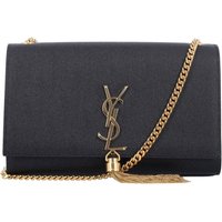 Saint Laurent – ​​Kate – Kleine Servietten-Schultertasche aus genarbtem Leder mit Quaste