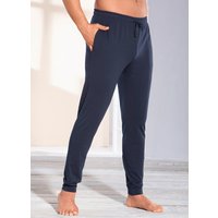 Schlaf- und Freizeithose mit BIO Baumwolle, Bündchenabschllüssen  und Durchzugsband, Marine, Grösse 46