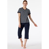 Schlafanzug 3/4-lang nachtblau - Casual Essentials 42 von Schiesser