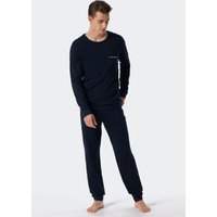 Schlafanzug lang Interlock dunkelblau - Fine Interlock 48 von Schiesser