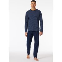 Schlafanzug lang Streifen admiral - Casual Essentials 54 von Schiesser