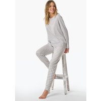 Schlafanzug lang silbergrau meliert - Casual Essentials 48 von Schiesser