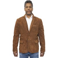 Schlanker italienischer Herren-Blazer aus Ziegenveloursleder – Alexandria