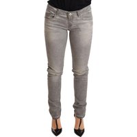 Acht Damen Hellgraue Gewaschene Baumwoll Slim Fit Denim Jeans