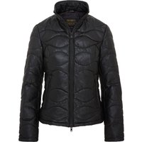 Schwarze gesteppte Bomberjacke aus Leder für Damen - Hamar Schwarze gesteppte Bomberjacke aus Leder für Damen - Hamar