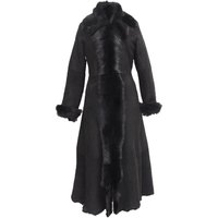 Schwarzer Damen-Trenchcoat aus Toscana-Schaffell aus Wildleder-Rushden