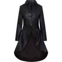 Schwarzer Gothic-Ledermantel im viktorianischen Stil für Damen - Vantaa