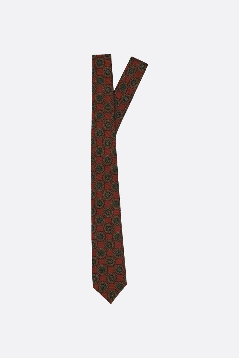 Seiden-Jacquard-Krawatte mit Medaillon Print von van Laack