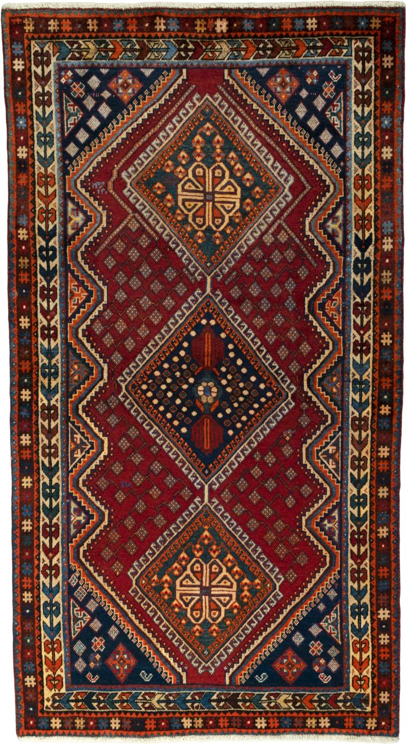 Shiraz Teppich 220x120 Grau (Iran) Handgeknüpft