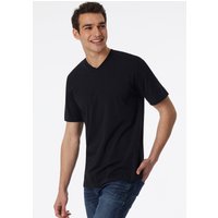 Shirt kurzarm Jersey 2er-Pack V-Ausschnitt schwarz - American T-Shirt XL von Schiesser