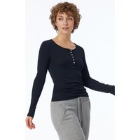 Shirt langarm schwarz - Revival Berta 38 von Schiesser Revival