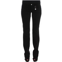 Costume National Damen schwarze Baumwolle Slim Fit Bootcut Jeans
