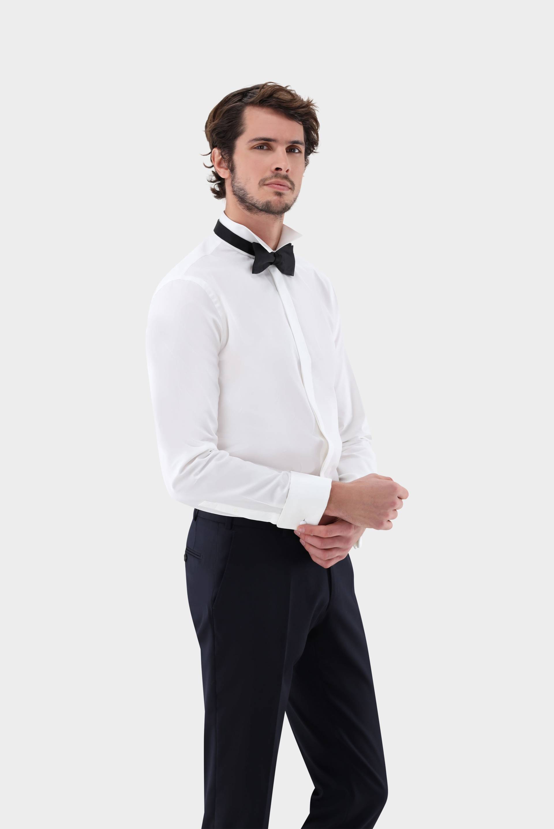 Smokinghemd mit Kläppchenkragen Slim Fit von van Laack