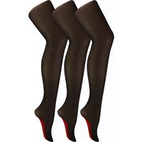 Sock Snob Damen Vintage Nahtstrumpfhose | 3 Paar Multipack | 40 Denier kniehohe, ultraglänzende Strumpfhose mit gerader Rückseite, Schwarz/Rot Sock Snob Damen Vintage Nahtstrumpfhose | 3 Paar Multipack | 40 Denier kniehohe, ultraglänzende Strumpfhose mit gerader Rückseite, Schwarz/Rot