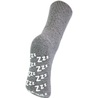 Sock Snob Damen warme, rutschfeste Slipper-Bettsocken aus Kaschmir-Wollmischung mit Zzz-Griffen, Grau Sock Snob Damen warme, rutschfeste Slipper-Bettsocken aus Kaschmir-Wollmischung mit Zzz-Griffen, Grau