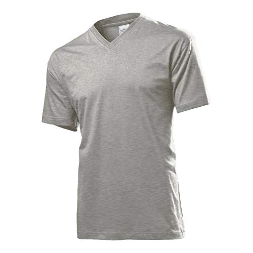 Stedman - T-Shirt mit V-Ausschnitt M,Heather Grey von Stedman