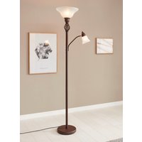 Stehlampe aus Metall mit Glasschirmen, Rost