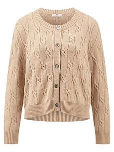 Strickjacke Rundhals-Ausschnitt Peter Hahn beige