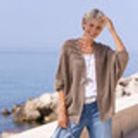 Strickjacke in Fledermausform Grösse L(44/46) Taupe taupe Gr. L Damen