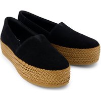 TOMS Valencia Damen Espadrilles aus schwarzem Leder