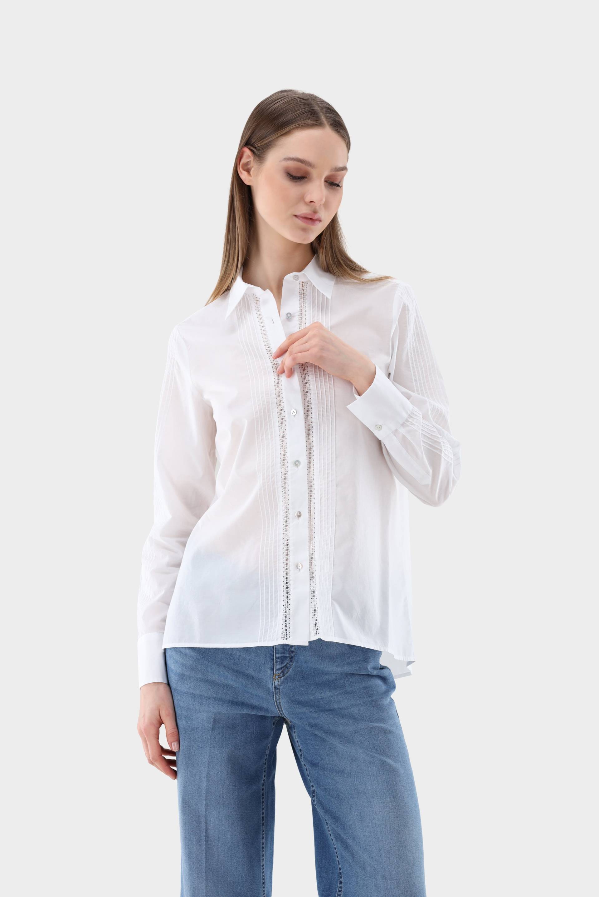 Taillierte Popeline Bluse aus Baumwollbatist von van Laack