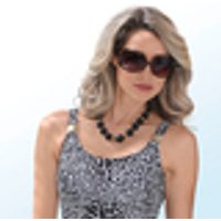 Tankini in extra langer Form Cup B Schwarz-Weiss Grösse 48 schwarz/weiss Gr. 48 Damen